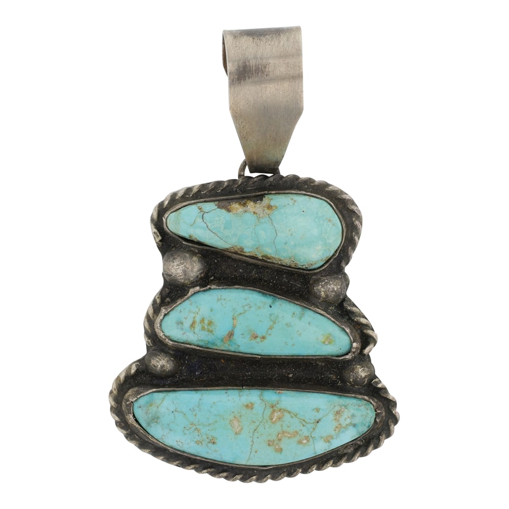 Victor Hicks Navajo Nevada Turquoise Pendant (1 of 2)