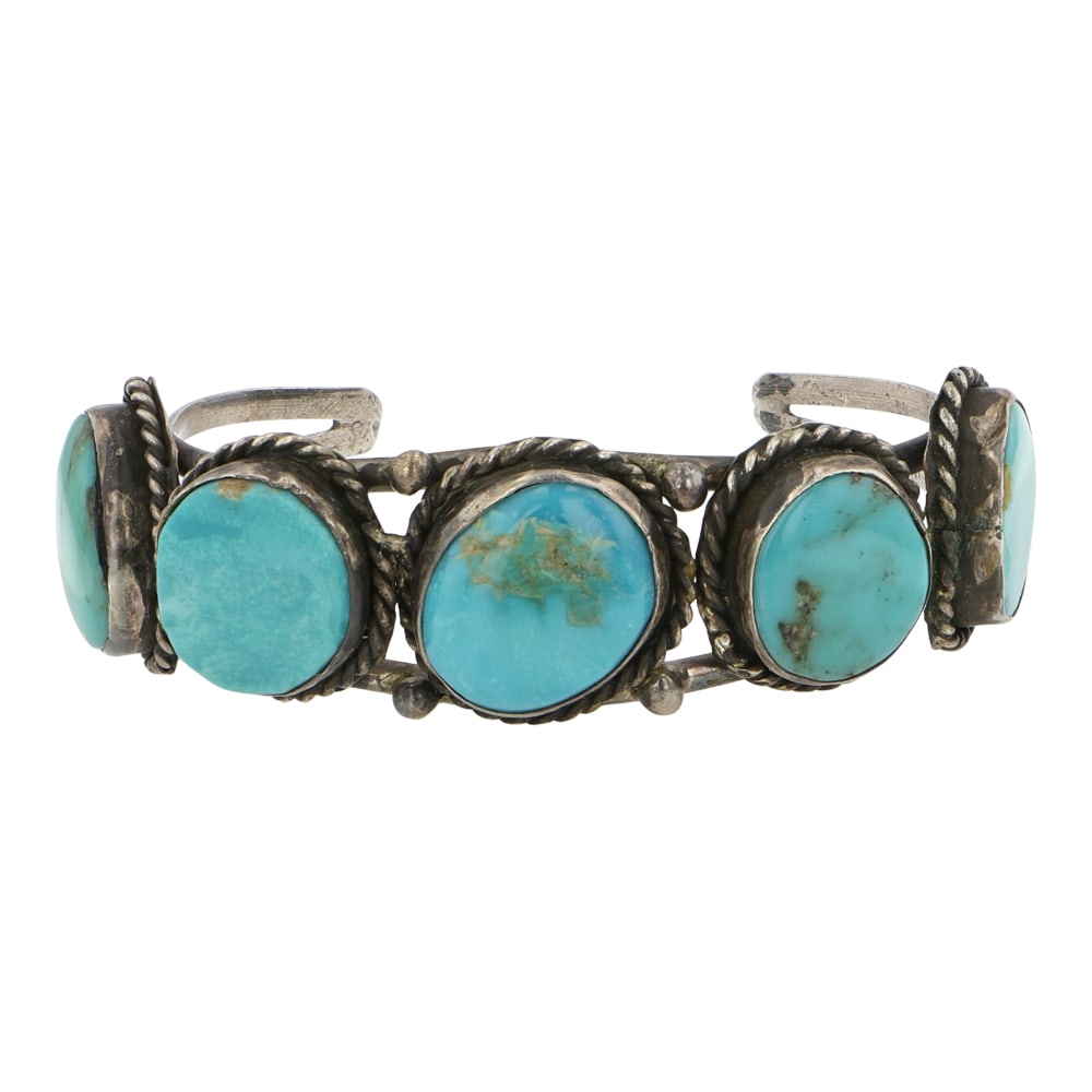 Vintage Navajo Nevada Turquoise Bracelet: Sterling Silver | Genuine Nevada Turquoise | Vintage Navajo Nevada Turquoise Bracelet | Navajo Native American Southwest Indian Jewelry | Good (no breaks or damages) | Approximate Weight: 27 Grams | B
