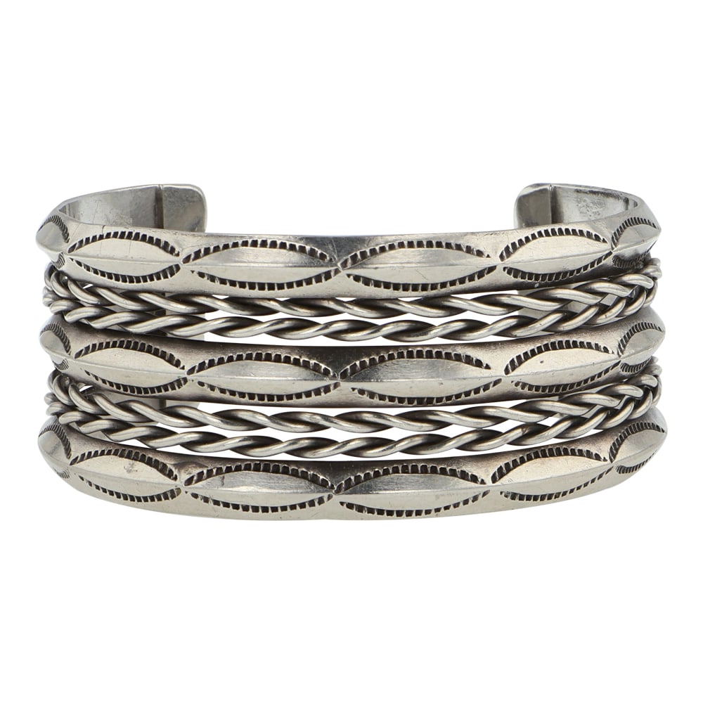 Vintage Navajo Triangle Wire & Twist Wire Cuff Bracelet (1 of 3)