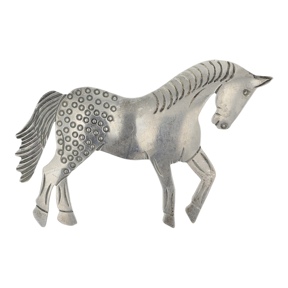 Vintage Navajo Plain Silver Horse Pin (1 of 2)