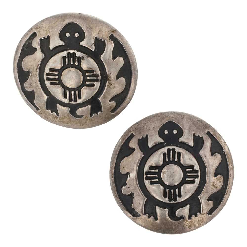 Navajo Plain Silver Earrings (1 of 2)