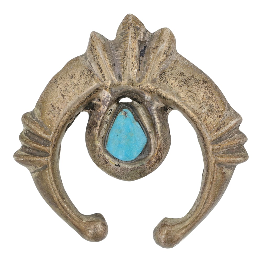 Vintage Kingman Turquoise Sandcast Naja Pendant (1 of 2)