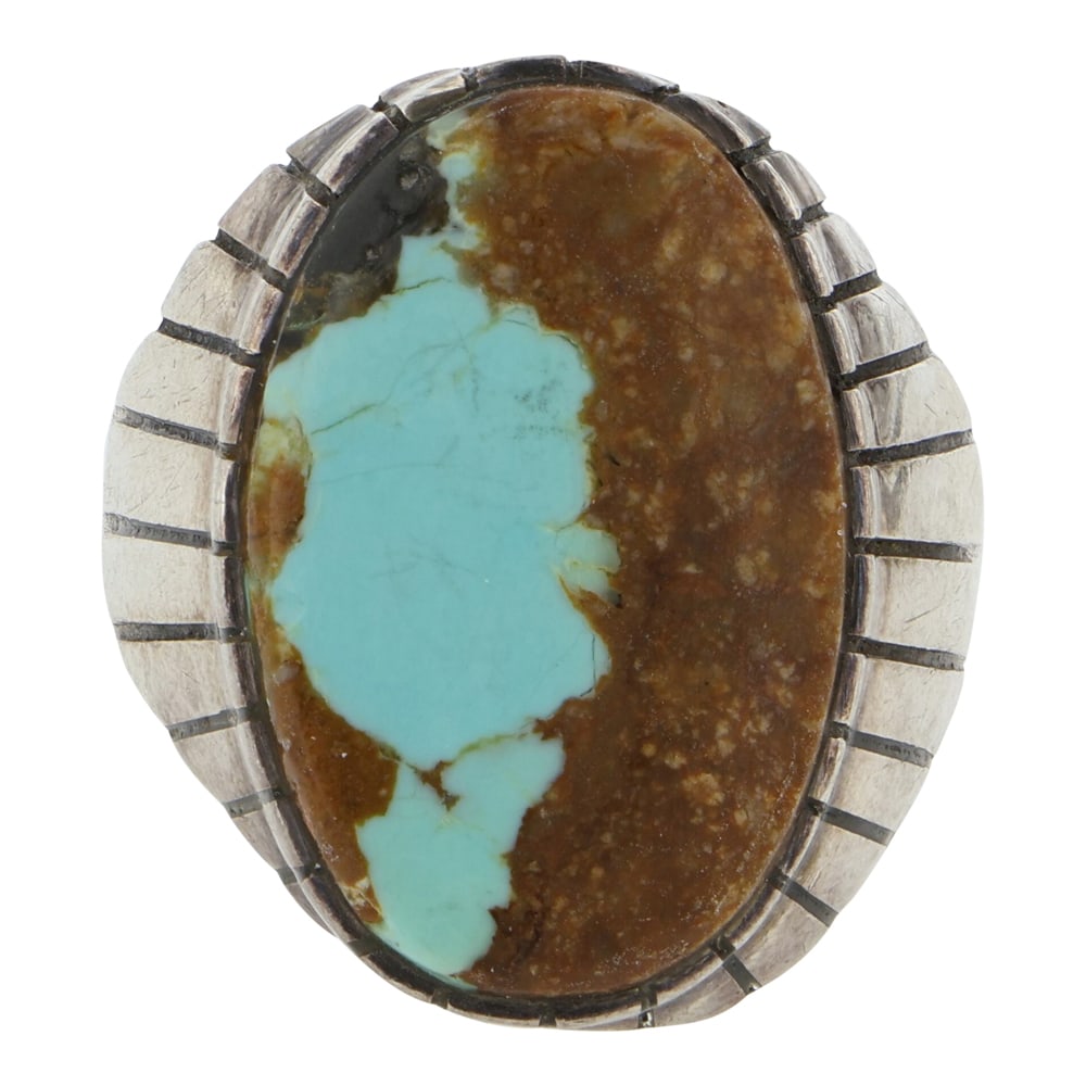 Navajo Boulder Turquoise Men's Ring (1 of 3)