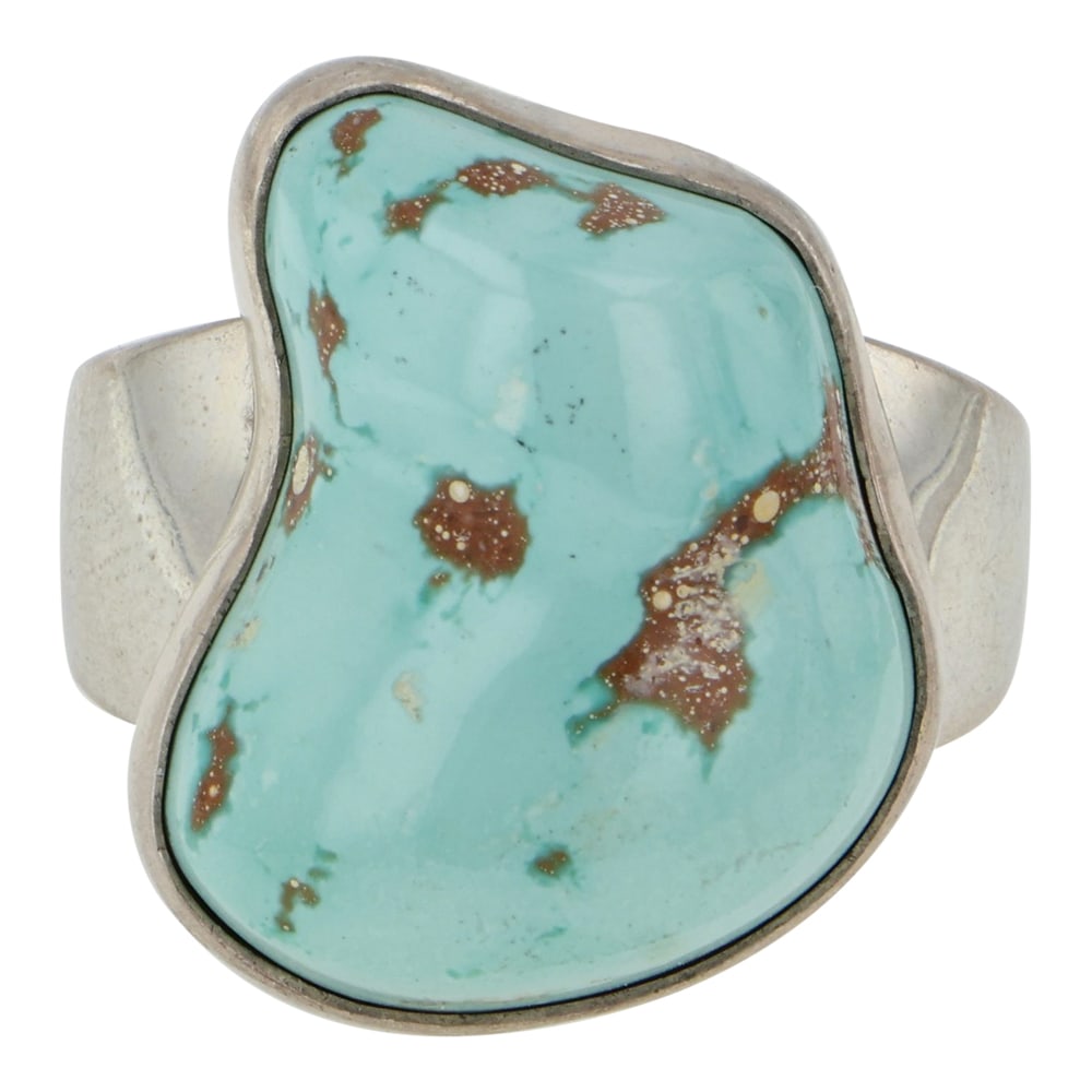 Wilson Padilla Navajo Godber's Turquoise Ring: Sterling Silver | Genuine Godber's Turquoise | Wilson Padilla Navajo Godber's Turquoise Ring | Navajo Native American Southwest Indian Jewelry | Good (no breaks or damages) | Approximate Weight: 13 Gr