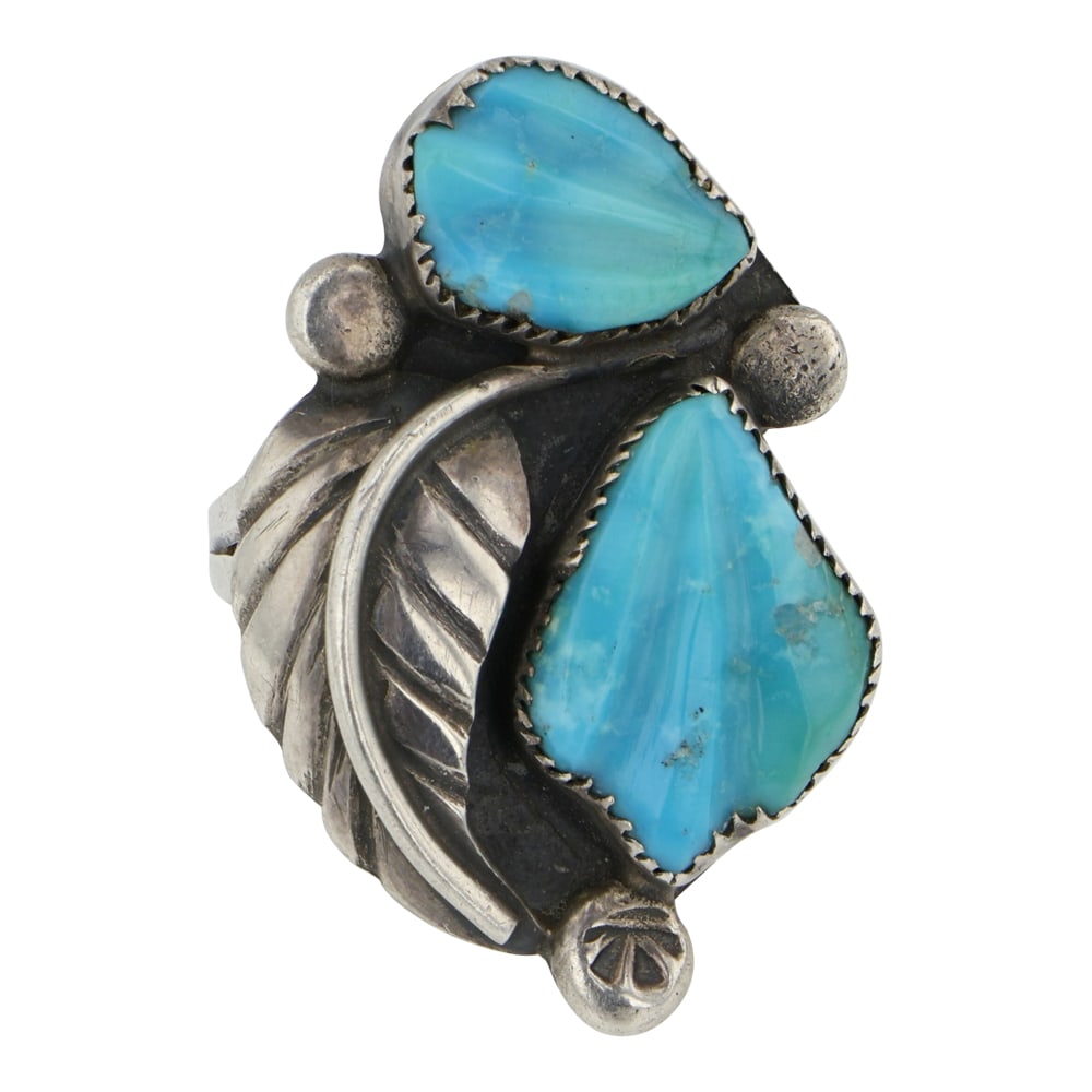 Vintage Zuni Kingman Turquoise Carved Ring (1 of 3)