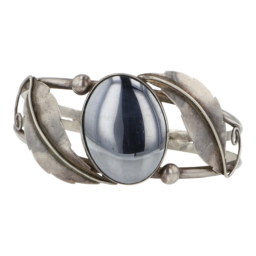 Vintage Navajo Hematite Cuff Bracelet (1 of 3)