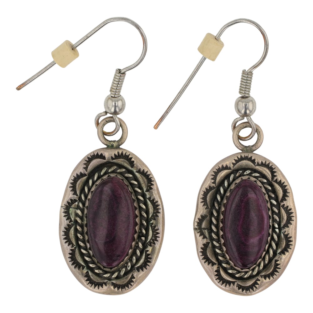 Vintage Navajo Purple Spiny Oyster Earrings (1 of 2)