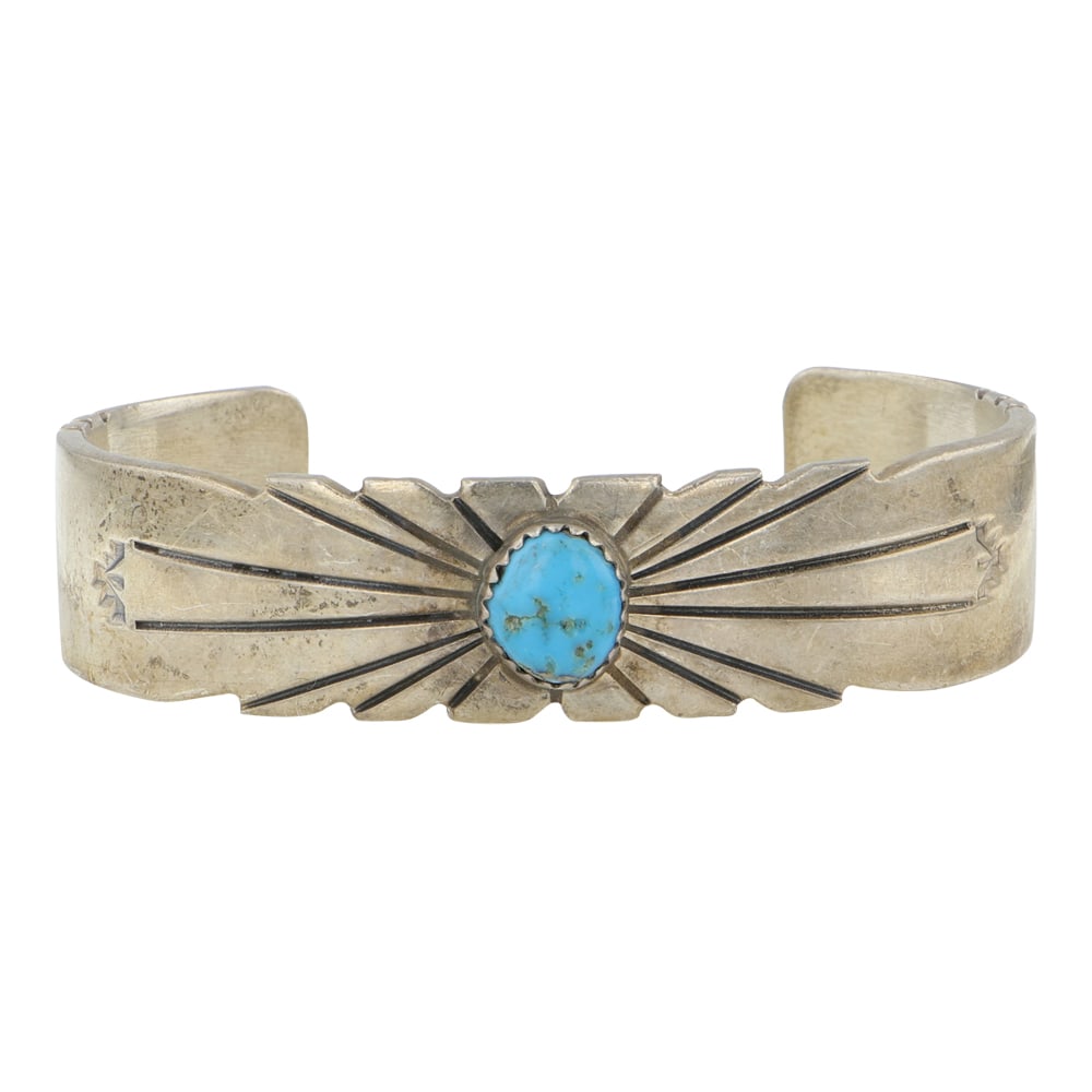 Esther Spencer Navajo Vintage Kingman Turquoise Cuff Bracelet (1 of 4)