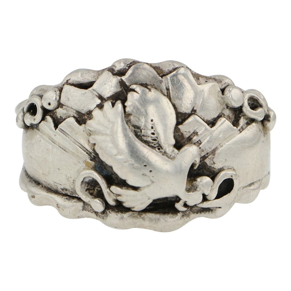 Vintage Navajo Plain Silver Eagle Ring (1 of 3)