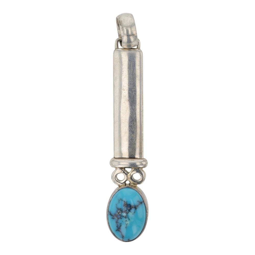 Juan Willie Navajo Gertrude Zachary Southwest Shop Contemporary Turquoise Pendant (1 of 2)