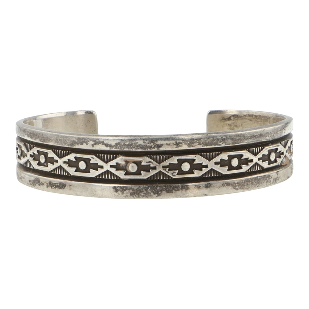 Lorenzo James Navajo Deep Stamp Work Bracelet (1 of 3)