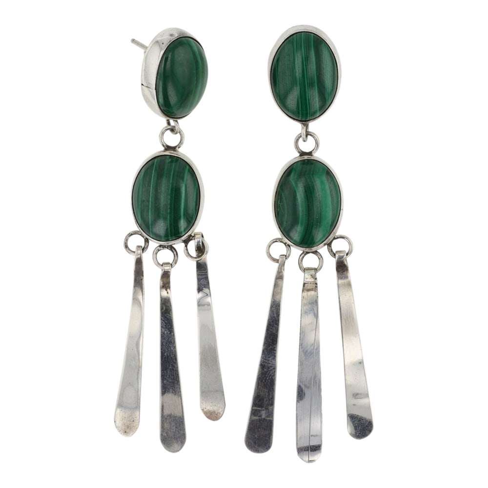 Navajo Malachite Chandelier Earrings (1 of 2)