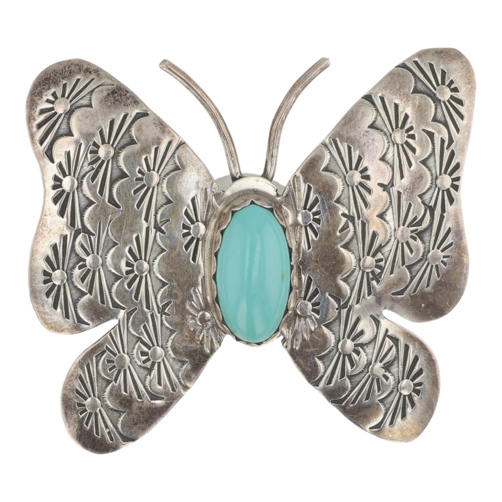 Navajo Compitos Turquoise Butterfly Pin (1 of 2)