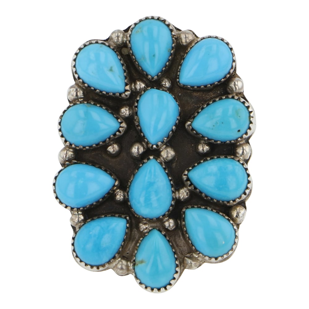 Navajo Kingman Turquoise Cluster Ring (1 of 4)