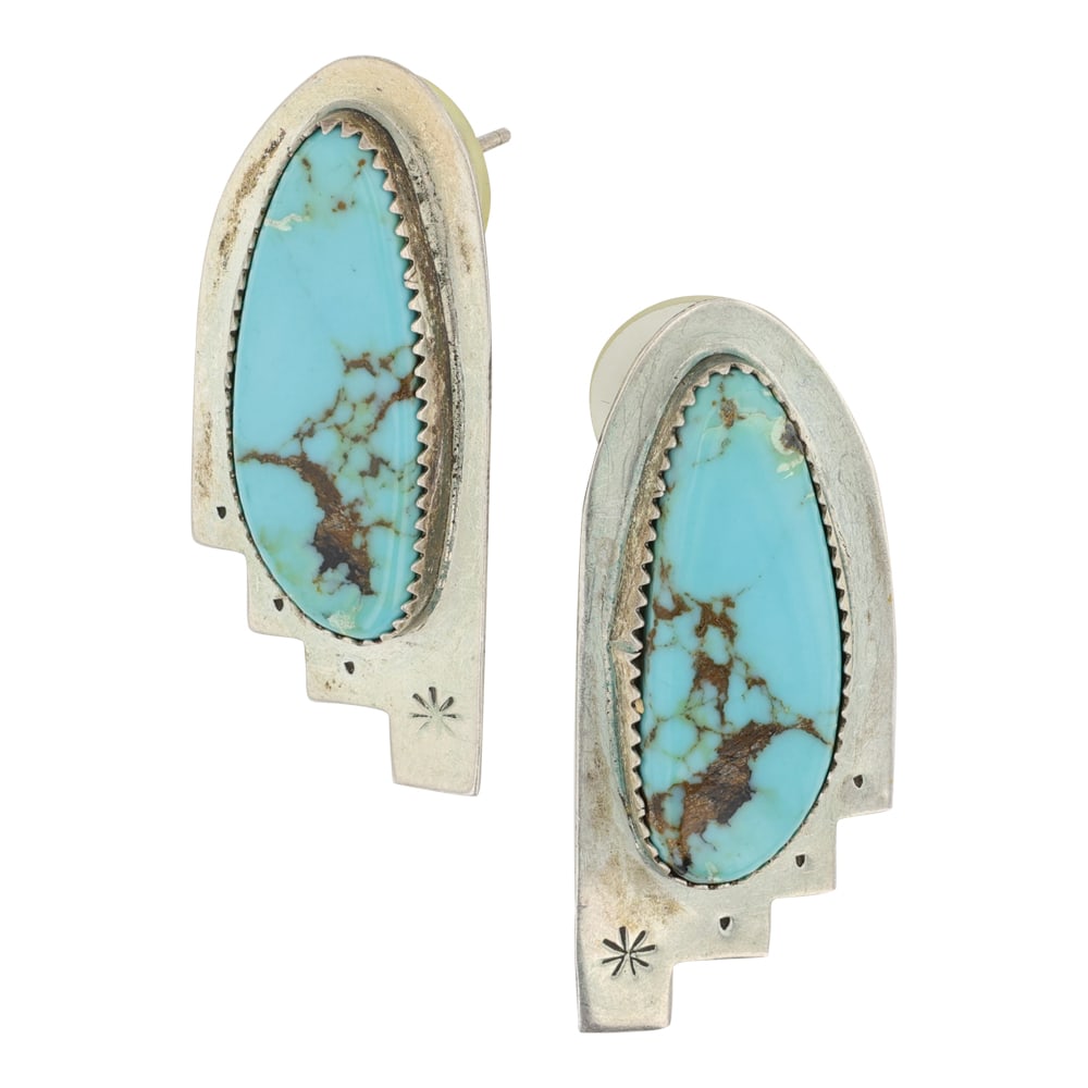 Ed Lovato Kewa Nevada Turquoise Earrings (1 of 2)