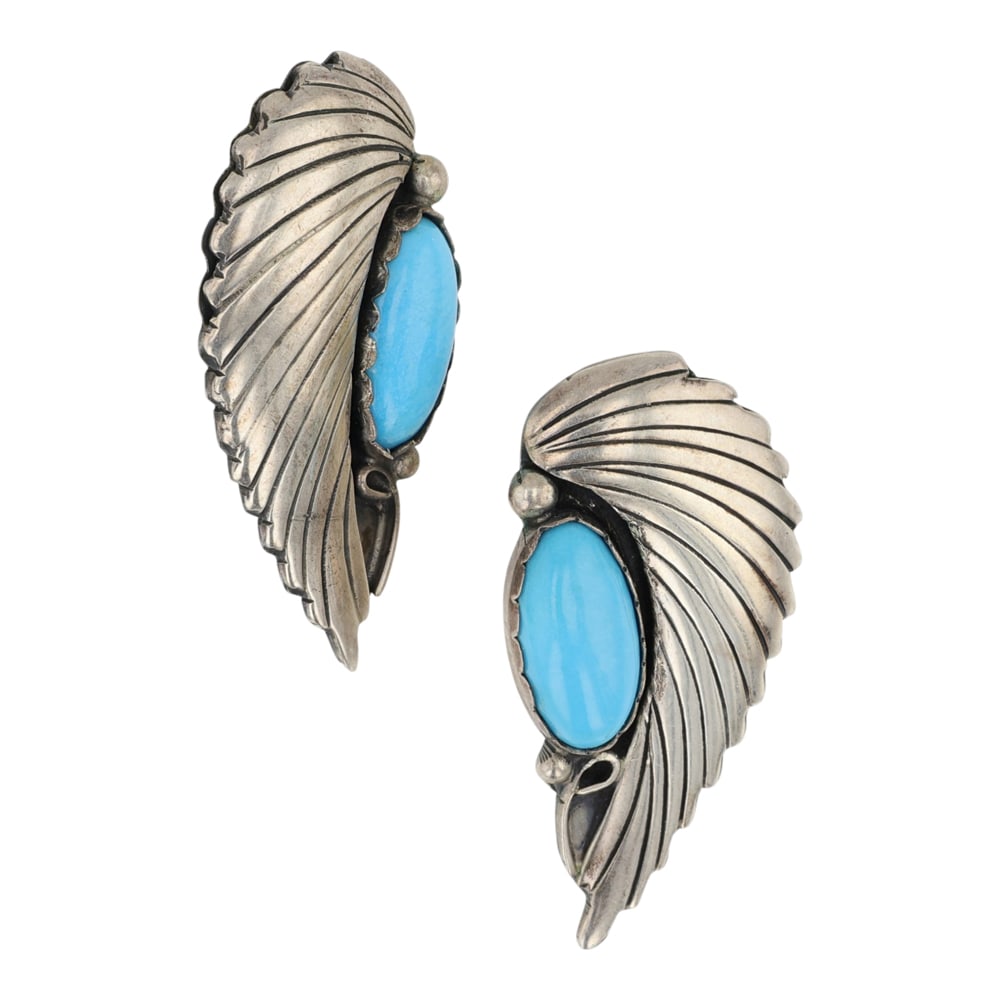 Navajo Kingman Turquoise Earrings (1 of 2)