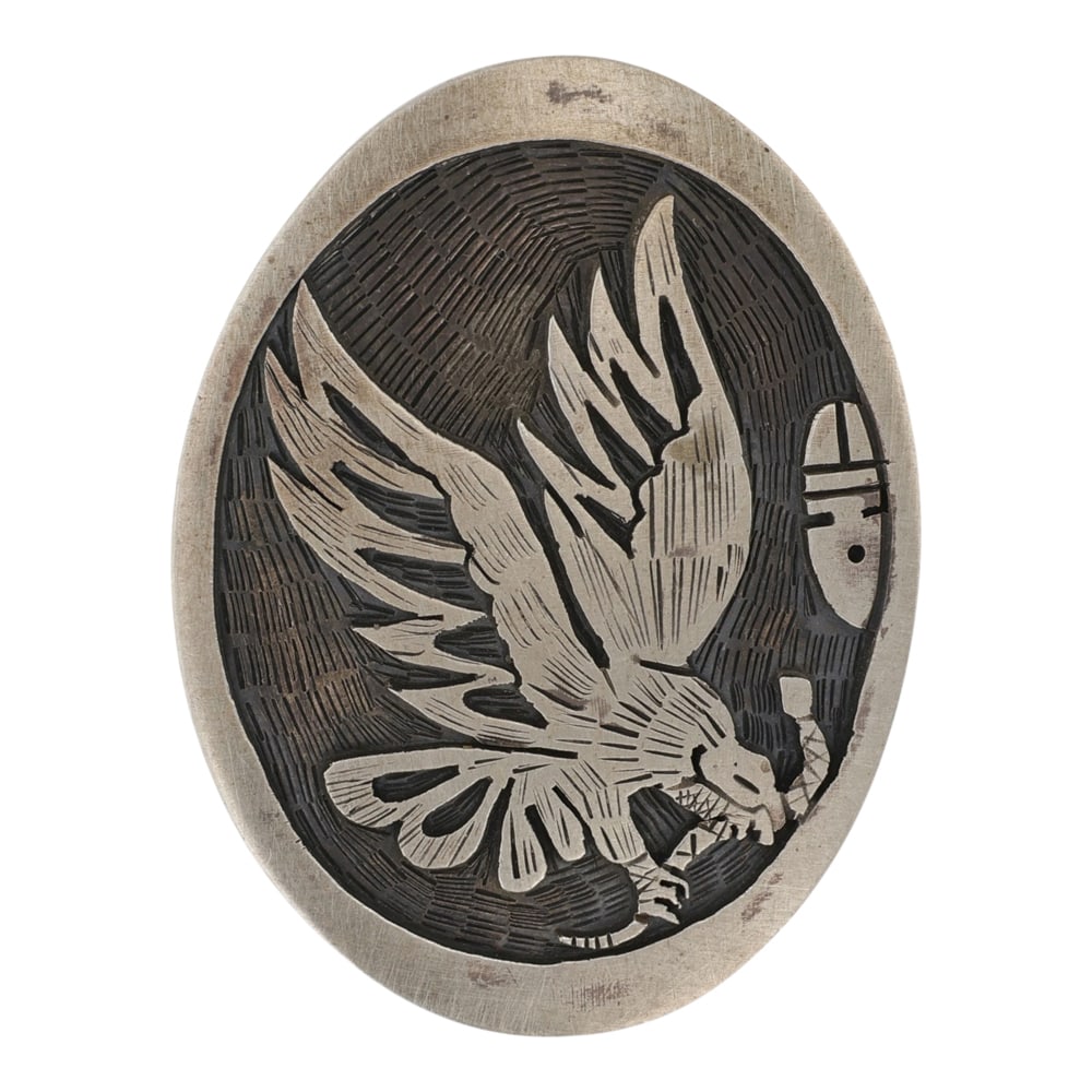 Vintage Hopi Eagle Pin/ Pendant: Sterling Silver | | Vintage Hopi Eagle Pin/ Pendant | Navajo Native American Southwest Indian Jewelry | Good (no breaks or damages) | Approximate Weight: 7 Grams | Pin/pendant: 1.5" x 1" |