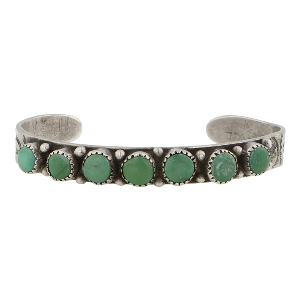 Navajo Nevada Turquoise Cuff Bracelet: Sterling Silver | Genuine Nevada Turquoise | Navajo Nevada Turquoise Cuff Bracelet | Navajo Native American Southwest Indian Jewelry | Good (no breaks or damages) | Approximate Weight: 20 Grams |