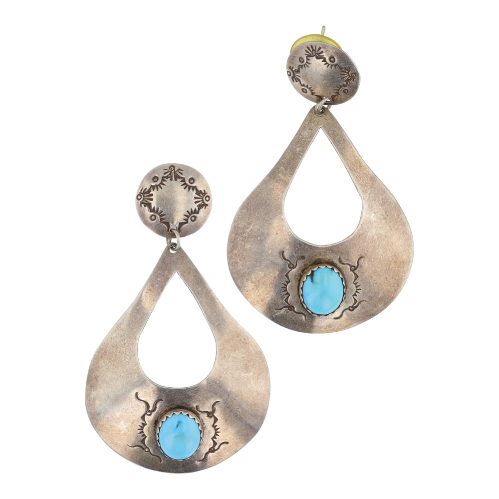 Navajo Kingman Turquoise Earrings (1 of 2)