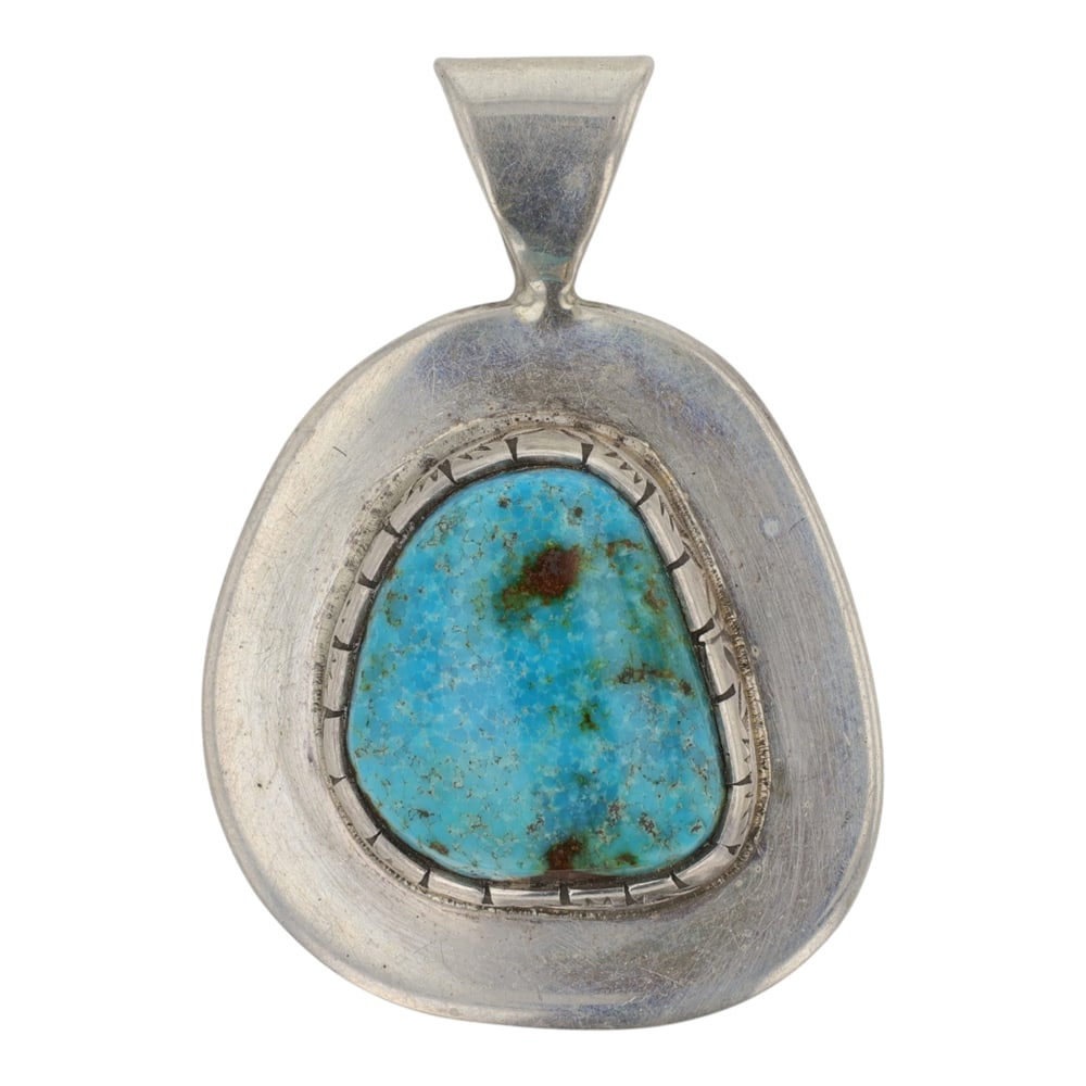 Wilson Padilla Navajo Blue Ridge Turquoise Pendant (1 of 2)