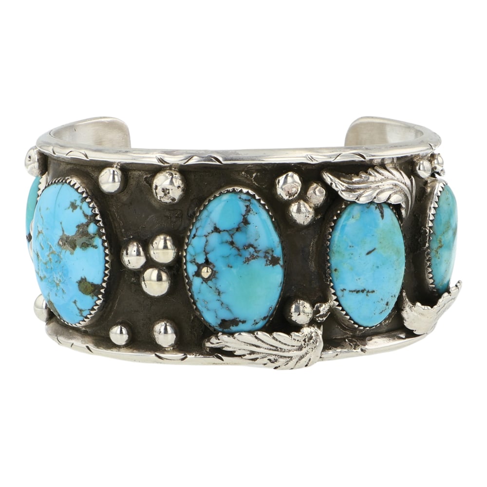 Navajo Kingman Turquoise Large Cuff Bracelet (1 of 3)
