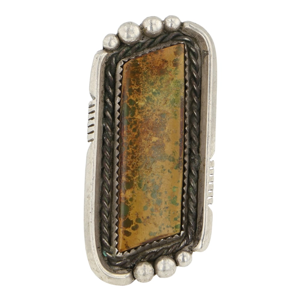 Vintage Navajo Royston Turquoise Ring: Sterling Silver | Genuine Royston Turquoise | Vintage Navajo Royston Turquoise Ring | Navajo Native American Southwest Indian Jewelry | Good (no breaks or damages) | Approximate Weight: 18 Grams | Rin