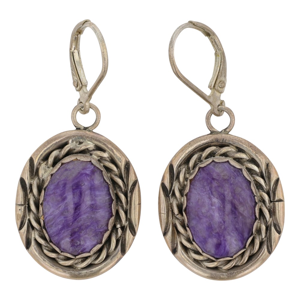 Navajo Charoite Earrings (1 of 2)