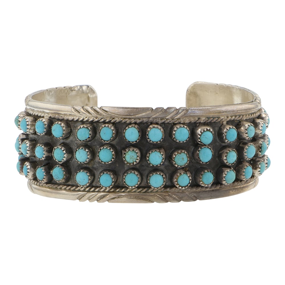 Navajo Kingman Turquoise Row Bracelet (1 of 3)
