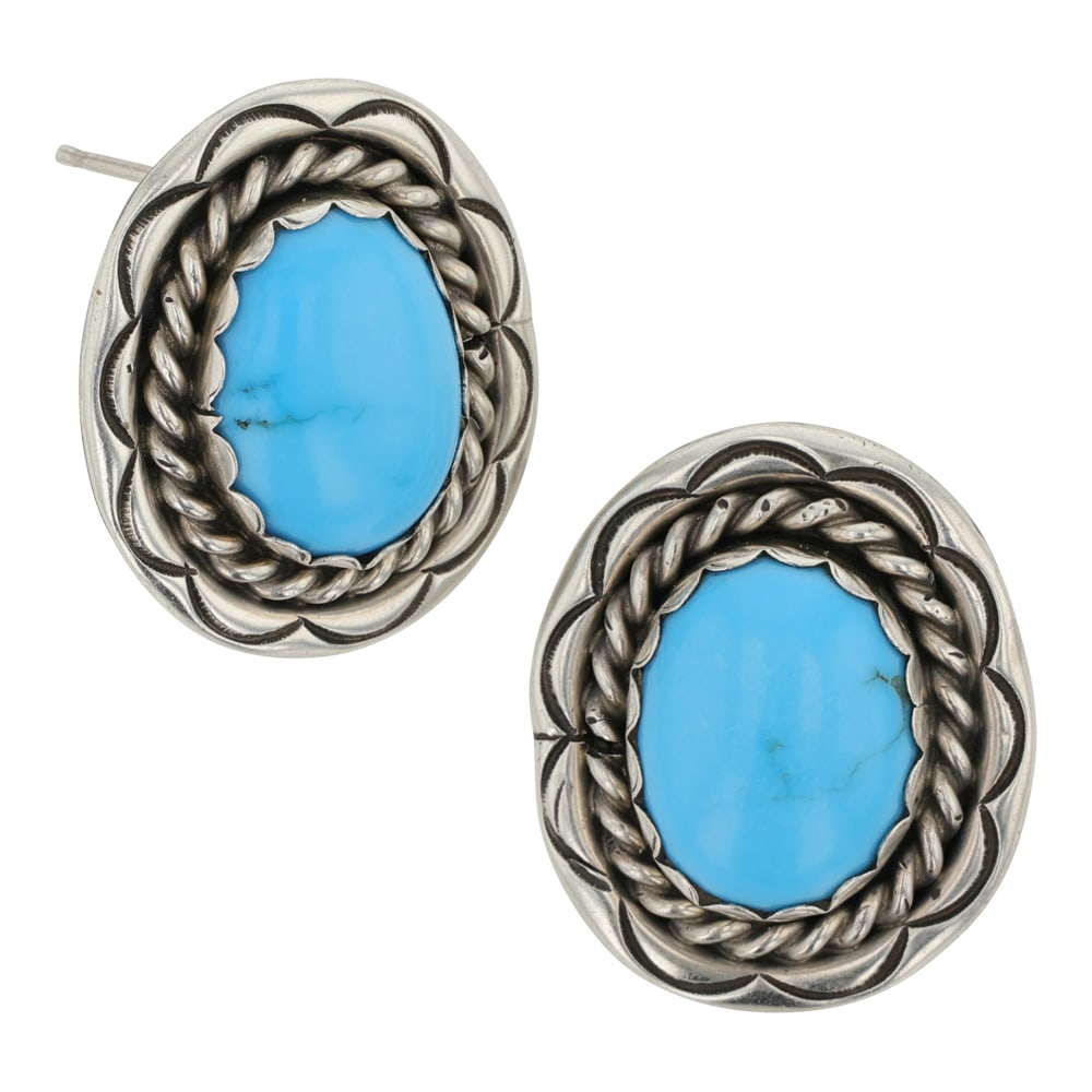 Navajo Kingman Turquoise Earrings (1 of 2)