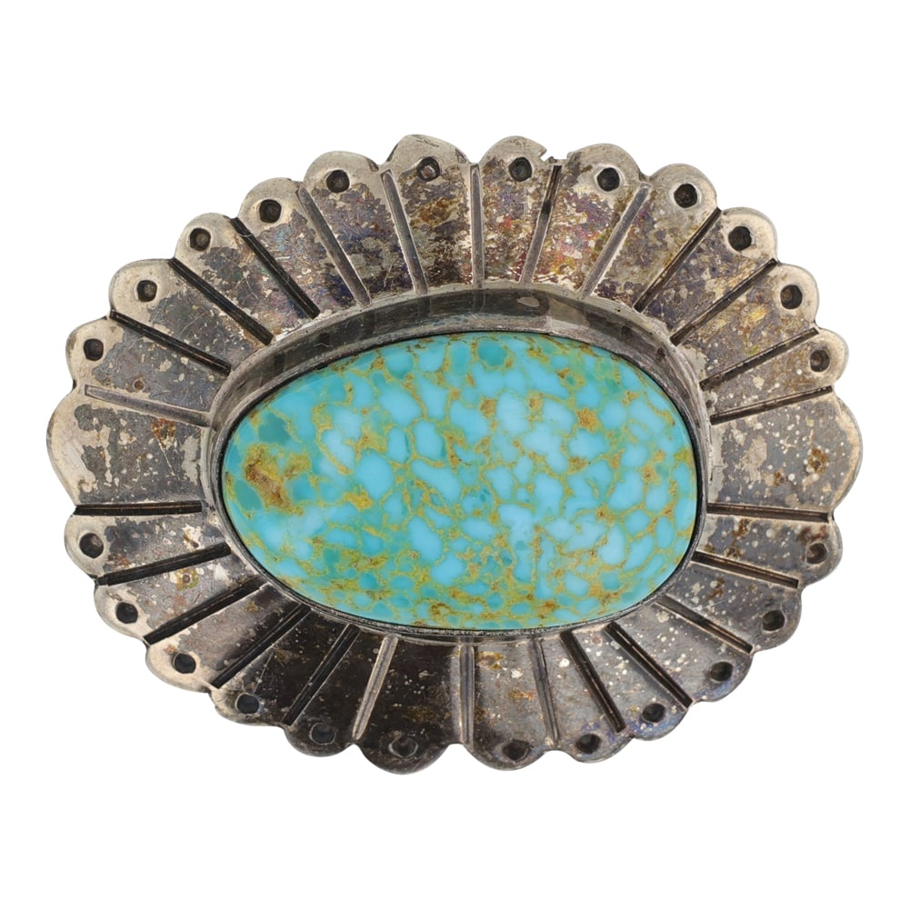 Leroy Begay Navajo Turquoise Mountain Turquoise Pin / Pendant (1 of 2)