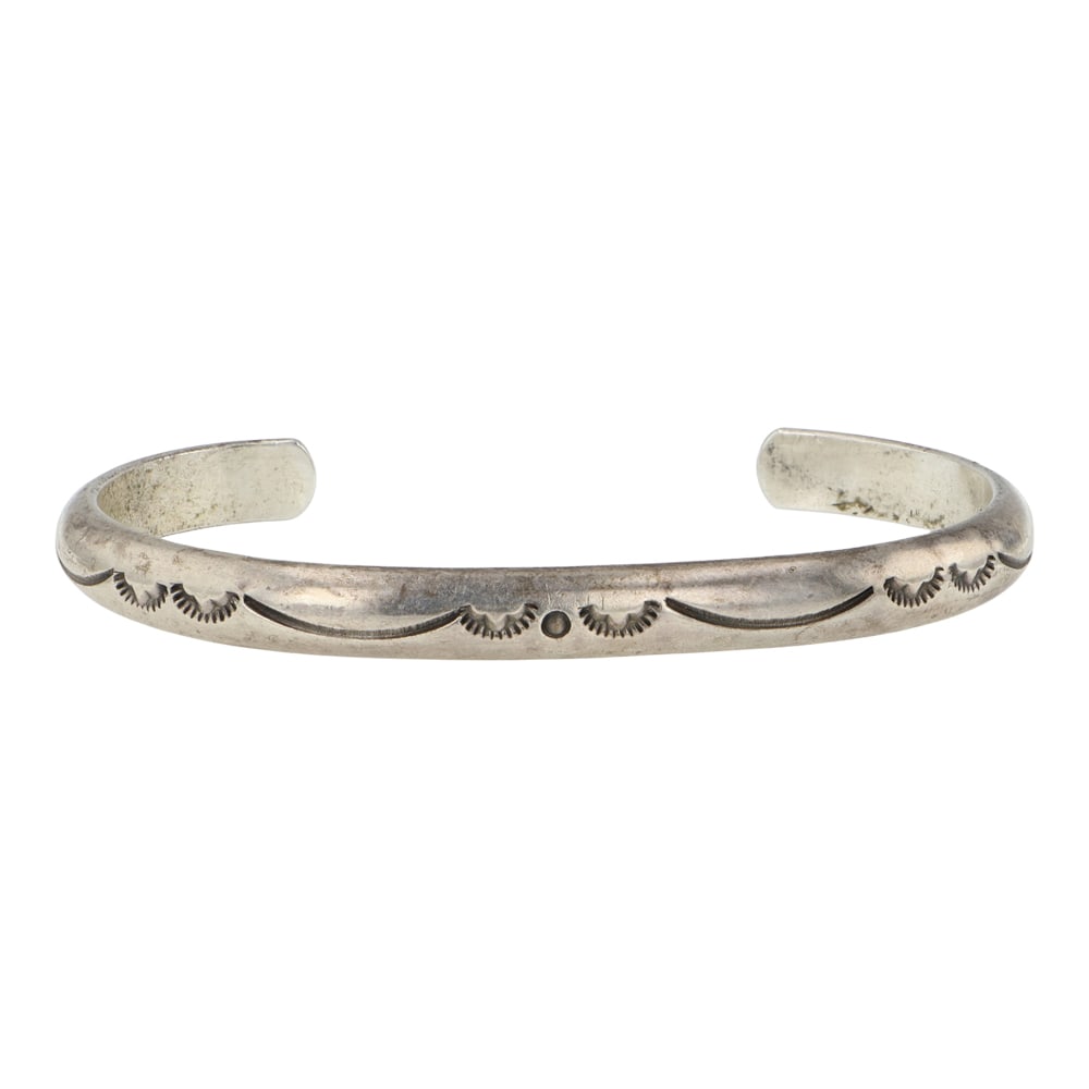Vintage Navajo Stamp Work Cuff Bracelet (1 of 3)