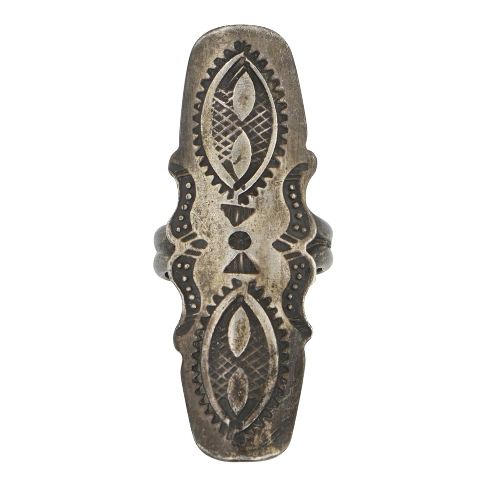 Vintage Navajo Plain Silver Stamp Work Ring (1 of 3)