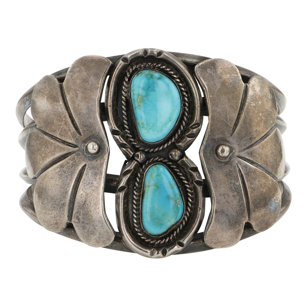 Vintage Navajo Royston Turquoise Large Cuff Bracelet (1 of 3)