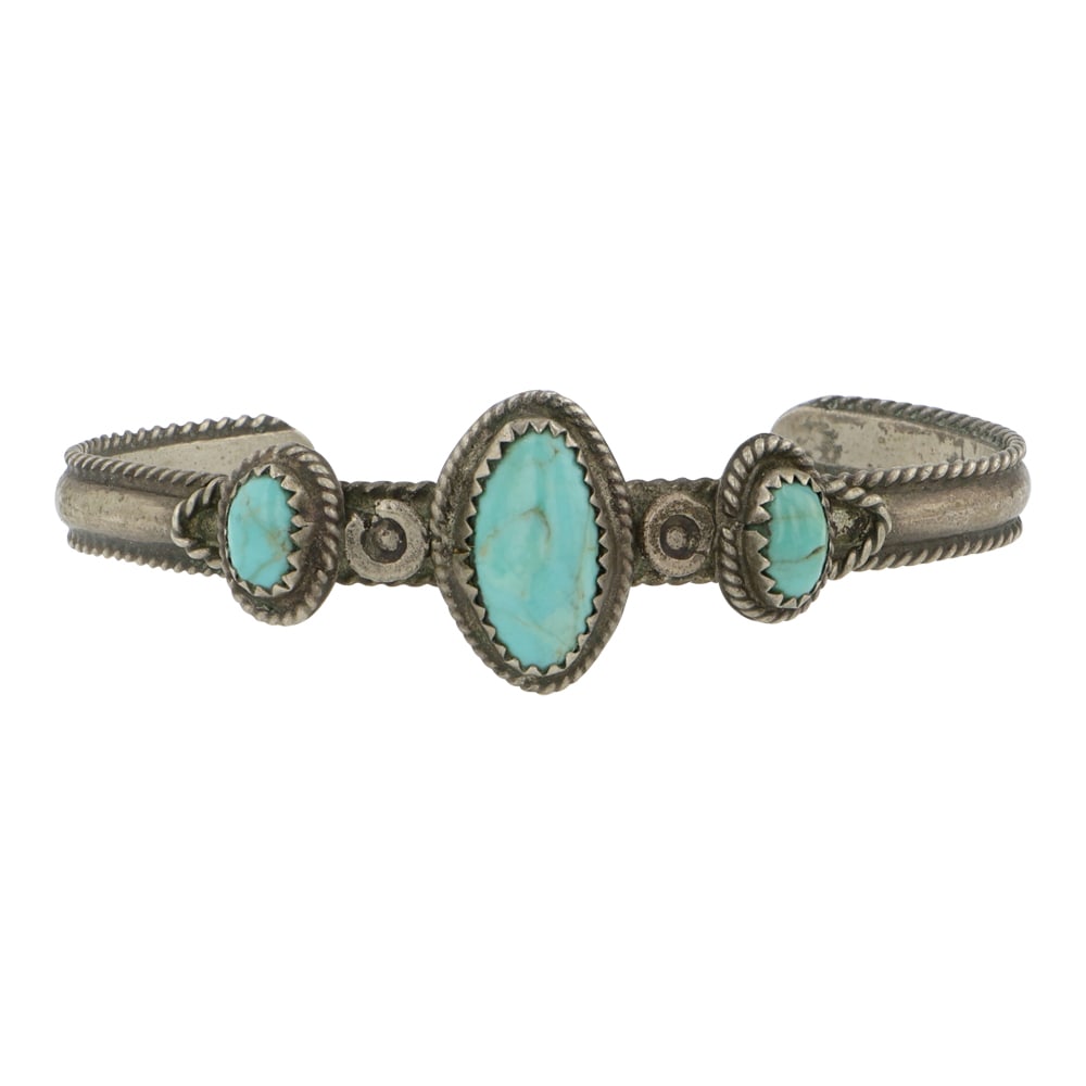 Vintage Navajo Nevada Turquoise Stone Cuff Bracelet: Sterling Silver | Genuine Nevada Turquoise | Vintage Navajo Nevada Turquoise Stone Cuff Bracelet | Navajo Native American Southwest Indian Jewelry | Good (no breaks or damages) | Approximate Weight: 1