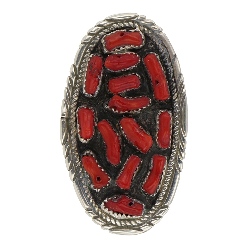 Navajo Freeform Coral Adjustable Ring (1 of 3)