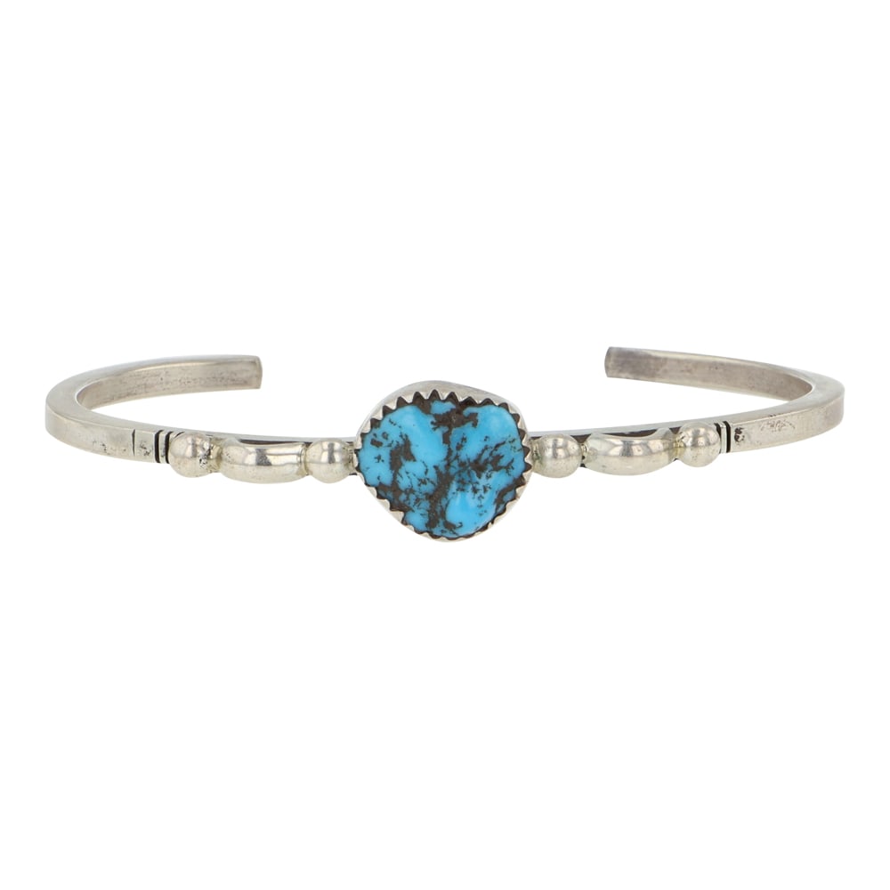 Fred Guerro Navajo Kingman Turquoise Cuff Bracelet (1 of 4)