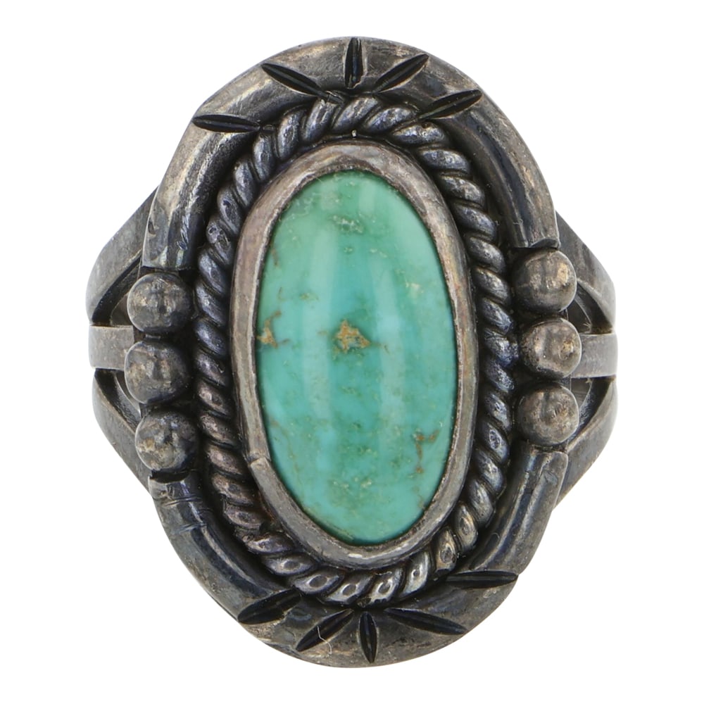 Vintage Navajo Nevada Turquoise Ring (1 of 3)