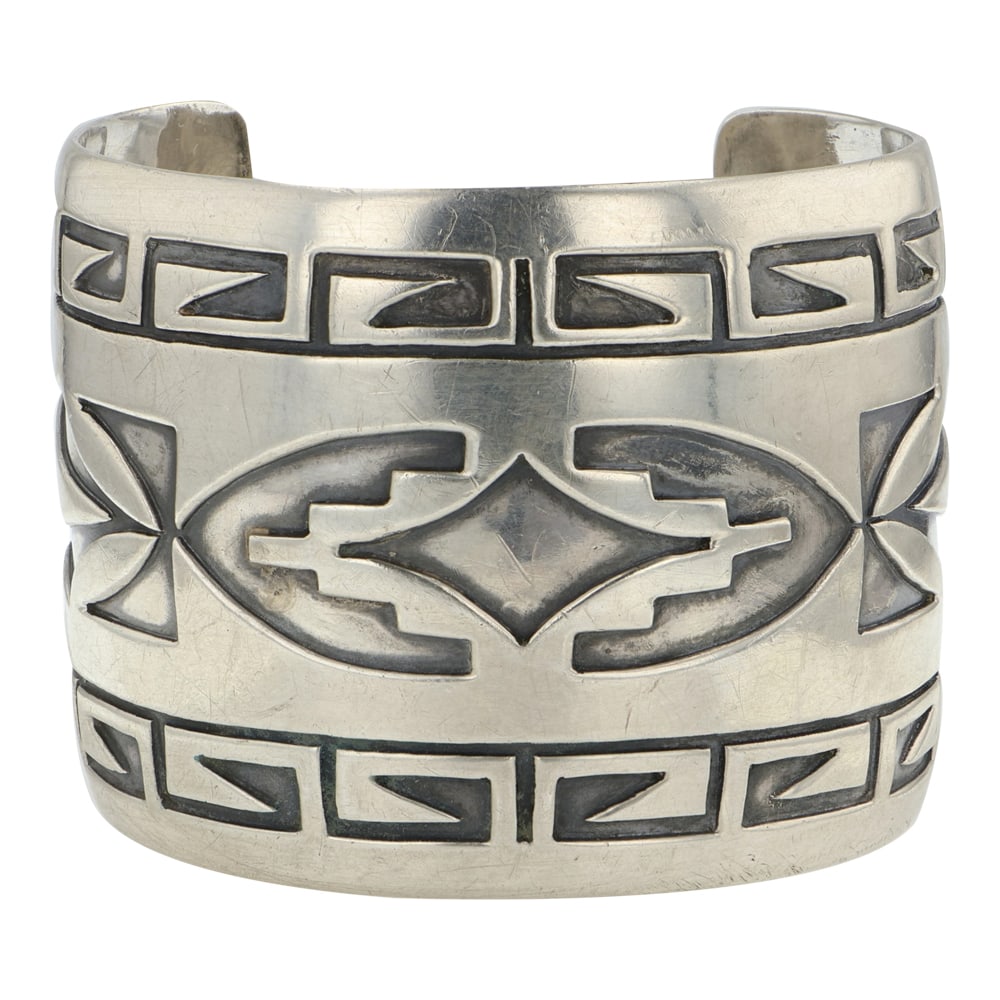 Mary Morgan Vintage Navajo Plain Silver Wide Cuff Bracelet (1 of 3)