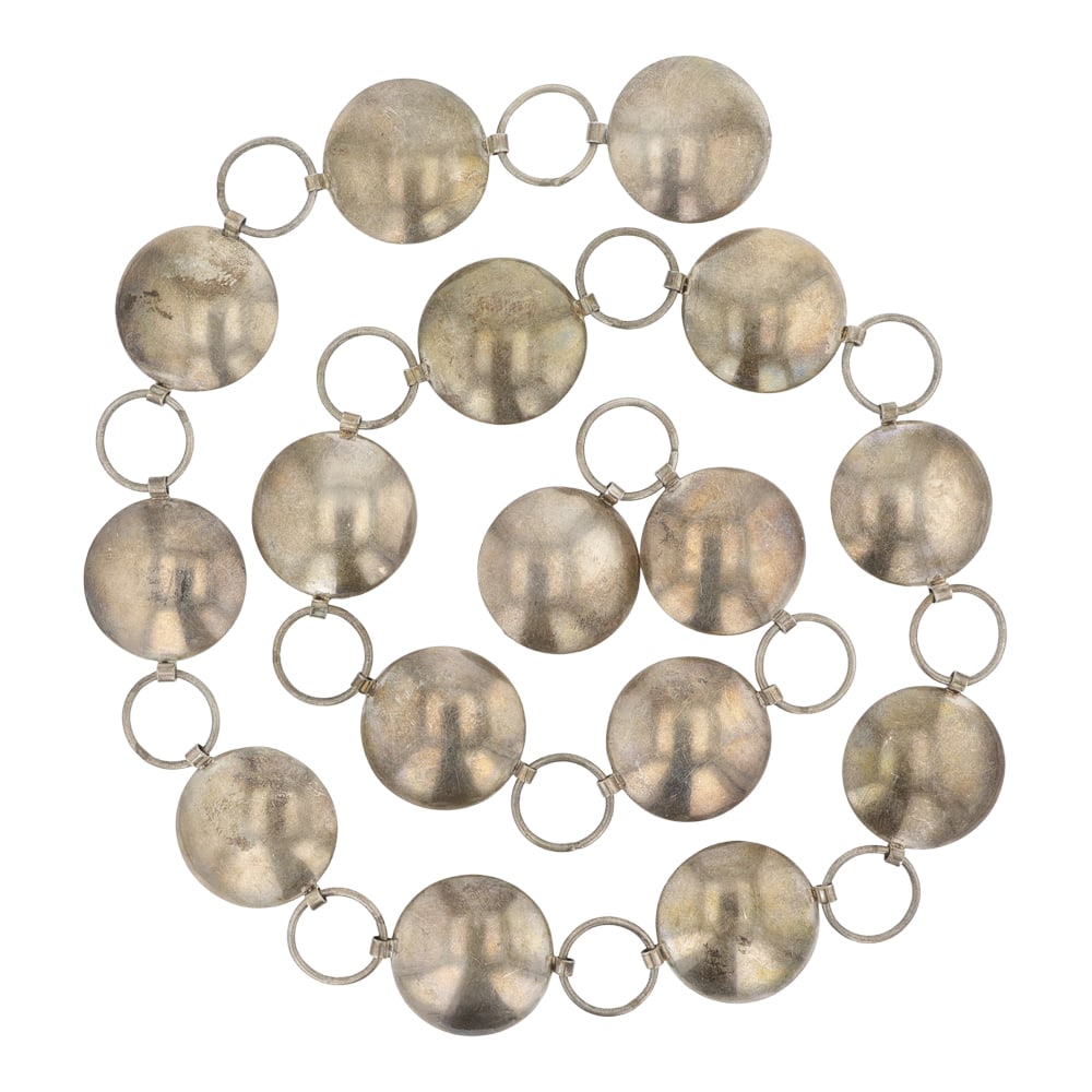 Tom Sam Vintage Navajo Plain Silver Link Concho Belt: Sterling Silver | | Tom Sam Vintage Navajo Plain Silver Link Concho Belt | Navajo Native American Southwest Indian Jewelry | Good (no breaks or damages) | Approximate Weight: 213 Grams | Belt: 38"