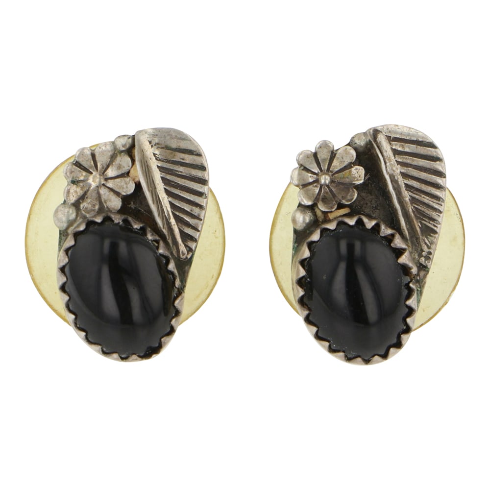 Vintage Navajo Black Onyx Earrings (1 of 2)