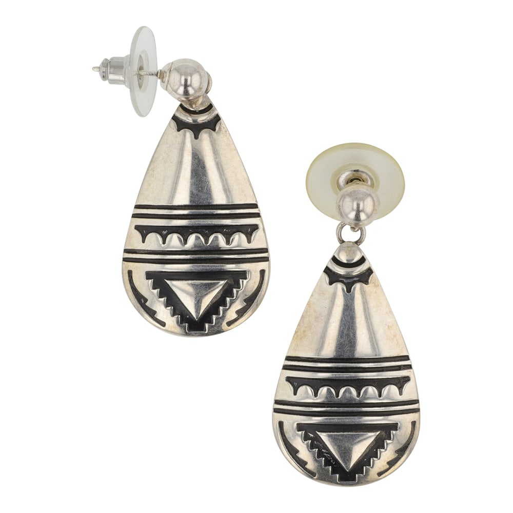 Navajo Plain Silver Earrings (1 of 2)