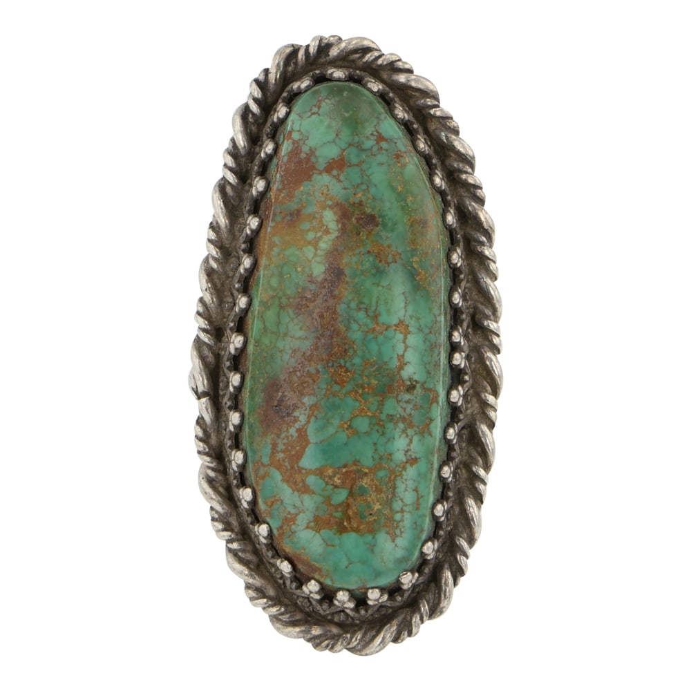 Vintage Navajo Royston Turquoise Freeform Ring: Sterling Silver | Genuine Royston Turquoise | Vintage Navajo Royston Turquoise Freeform Ring | Navajo Native American Southwest Indian Jewelry | Good (no breaks or damages) | Approximate Weight: 16 Gr