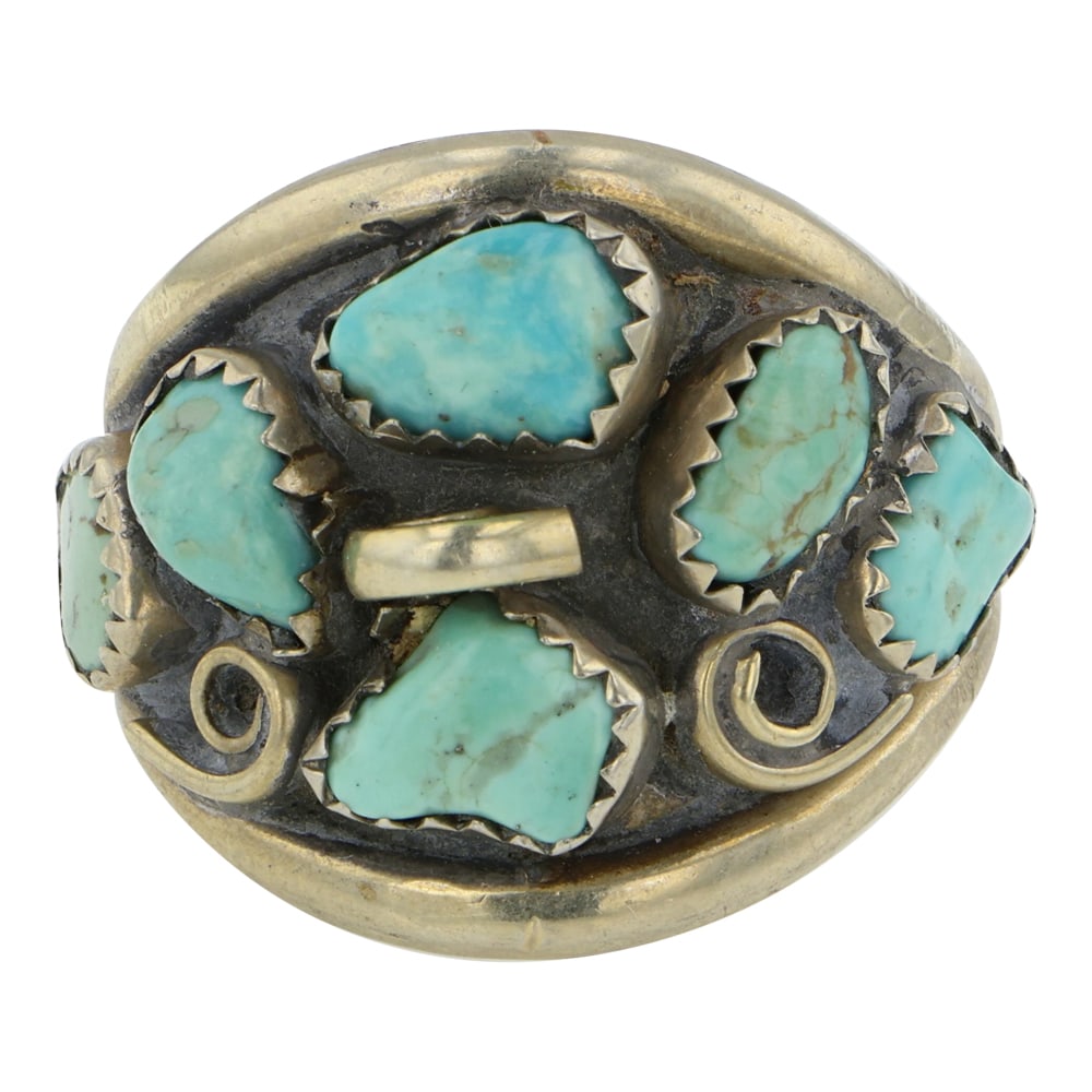 Vintage Navajo Nevada Turquoise Ring (1 of 3)