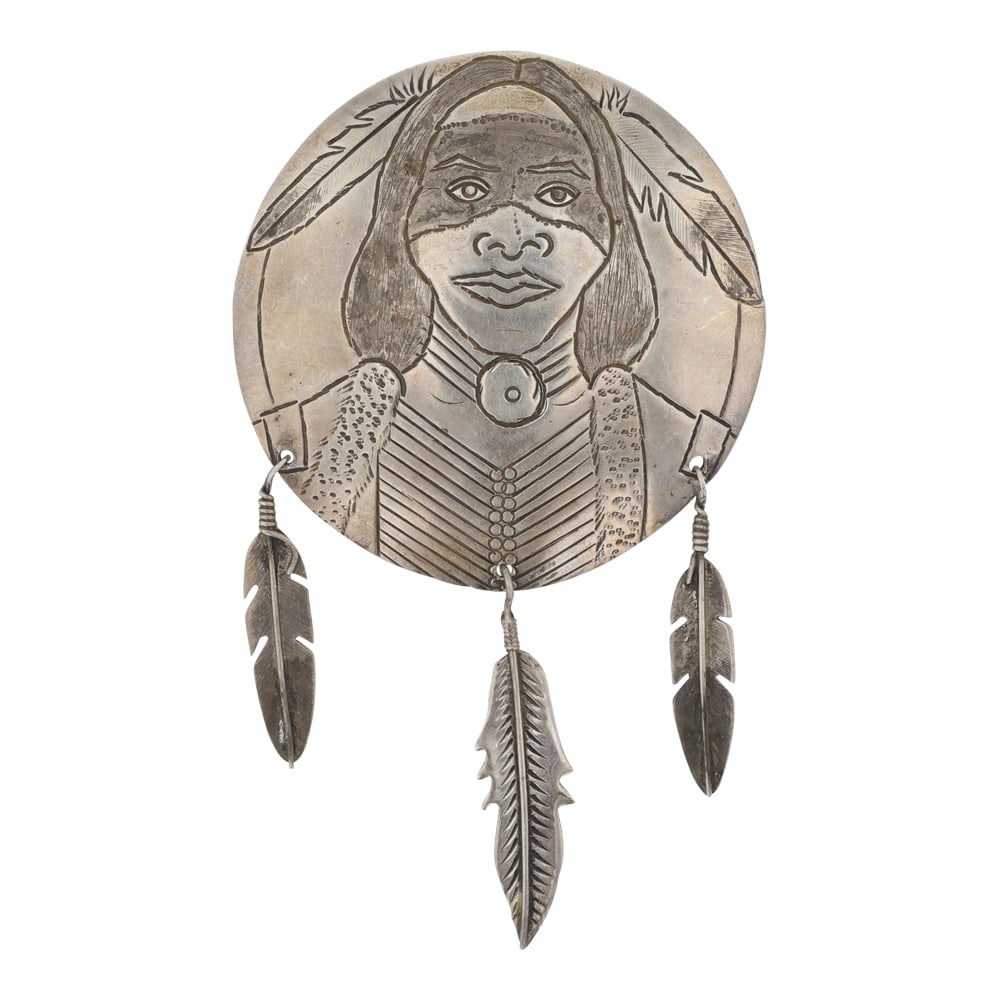 Benjamin Piaso Vintage Navajo Plain Silver Large Pin: Sterling Silver | | Benjamin Piaso Vintage Navajo Plain Silver Large Pin | Navajo Native American Southwest Indian Jewelry | Good (no breaks or damages) | Approximate Weight: 17 Grams | Pin: 4" x 2.25