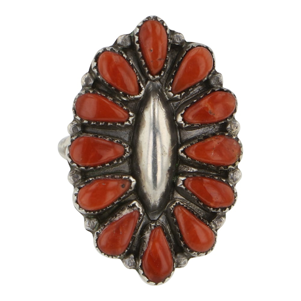 Maryann & Felix Chavez Zuni Mediterranean Coral Ring (1 of 3)