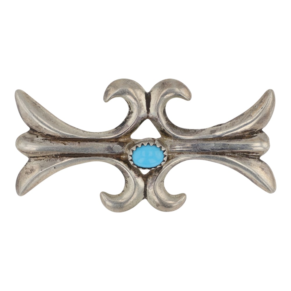 Vintage Navajo Kingman Turquoise Sandcast Pin (1 of 2)