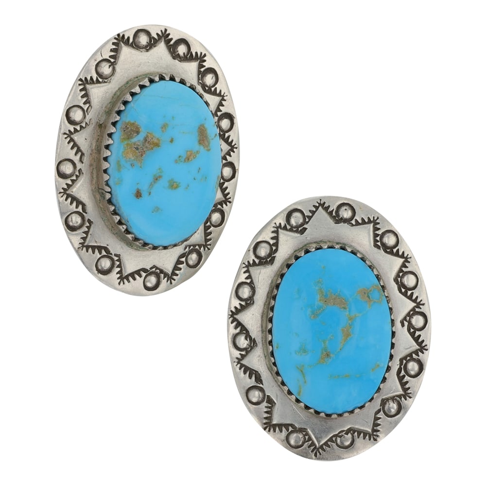 Navajo Kingman Turquoise Earrings (1 of 2)