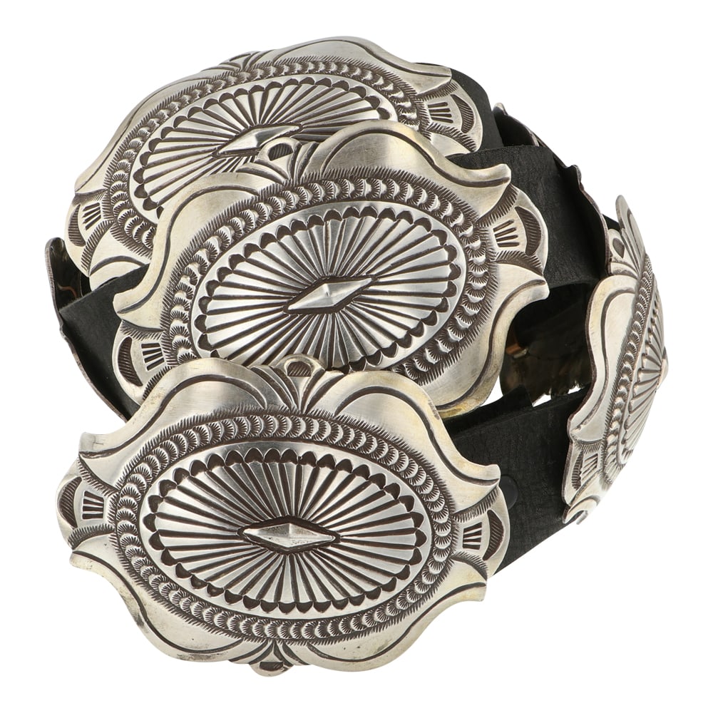 Arnold Maloney Navajo Detailed Stamp Work Concho Belt - 2