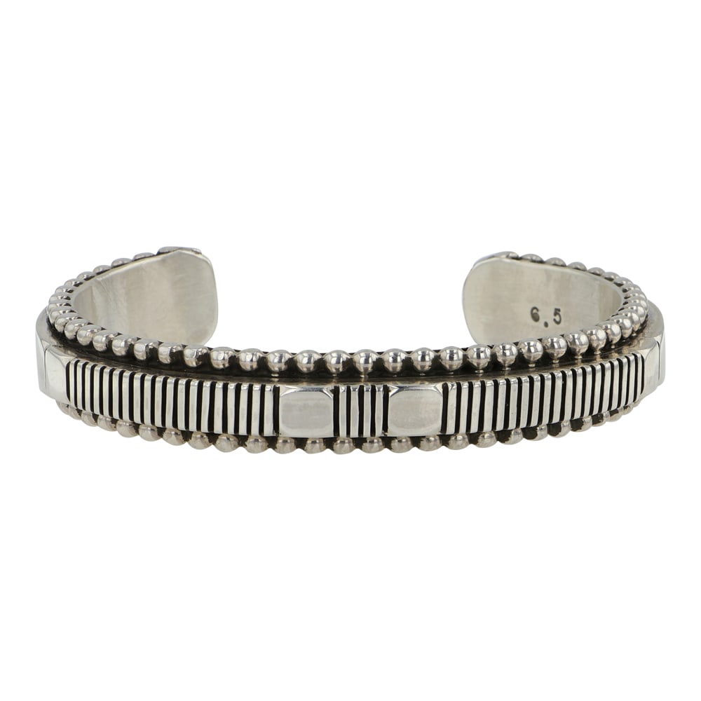 Johnathan Nez Jr. Navajo Heavy Plain Silver Cuff Bracelet (1 of 3)