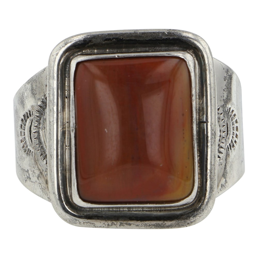 Vintage Navajo Petrified Wood Ring: Sterling Silver | Petrified Wood | Vintage Navajo Petrified Wood Ring | Navajo Native American Southwest Indian Jewelry | Good (no breaks or damages) | Approximate Weight: 11 Grams | Ring: 12.5 size,